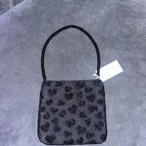 Elegant Black Heart Pattern Bag